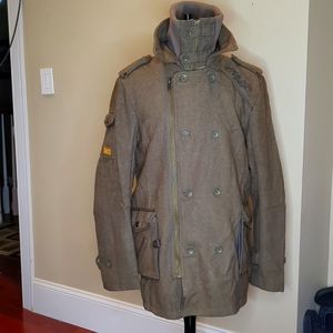 Light army green military coat